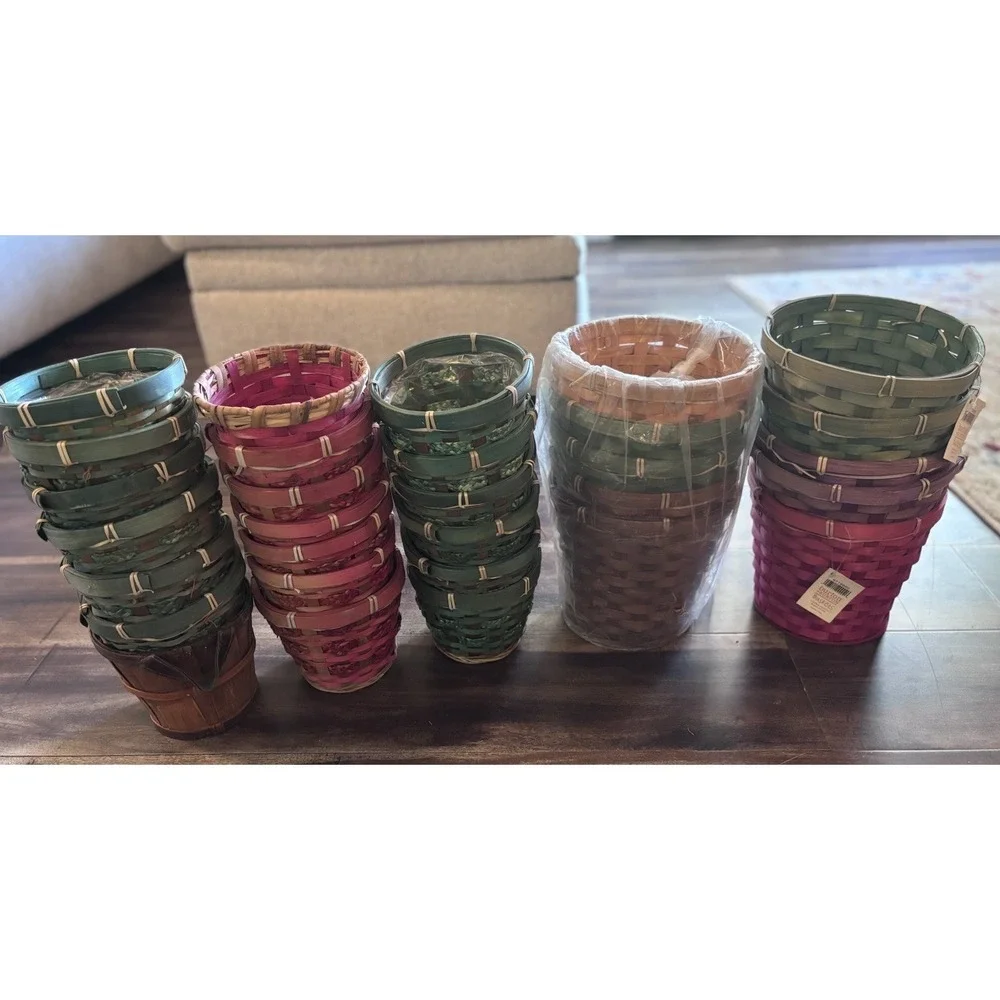 HUGE LOT 30 Small to Medium Vintage Wicker Woven Gathering Floral Baskets‎ NEW!